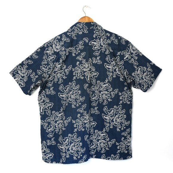 Columbia Blue Hawaiian Print Button Up Shirt Large - Picture 7 of 9